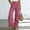 Hot Pink plus size wide leg pants a1, variant on Cagogo Women's Plus Size Wide Leg Elastic Waist Pants Cotton Linen Flowy Casual Loose Long Trousers with Pockets Workout Lounge Beach Summer Clothes, Hot Pink 2XL