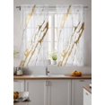 thumbnail image 2 of White Gold Modern Curtains 45 Inch Length, Sheer Curtains for Bedroom Living Room Window Abstract Vintage Marble Geometric Rod Pocket Voile Drapes Kitchen Curtains Small Half Window 42"x45" 2 Panels, 2 of 6