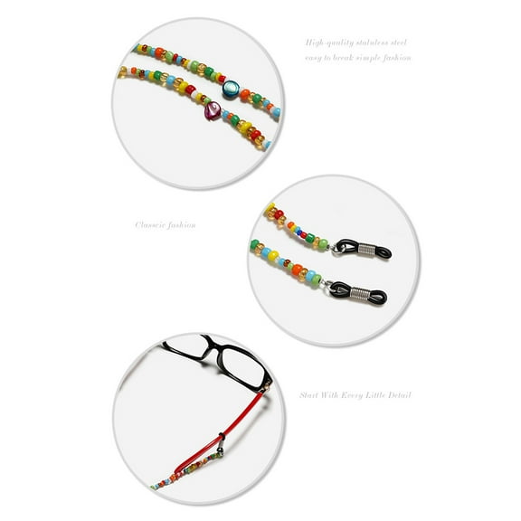 WHAMVOX  2 Pcs Eyeglass Holders Around Neck Glasses Chain Prevents from Falling off