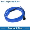thumbnail image 5 of Unique Bargains 1m EL Wire Cable LED Glow String Light Car Interior Lighting Auto LED Strip Flexible Neon Light for Car Decoration, USB(5V) Blue, 5 of 7