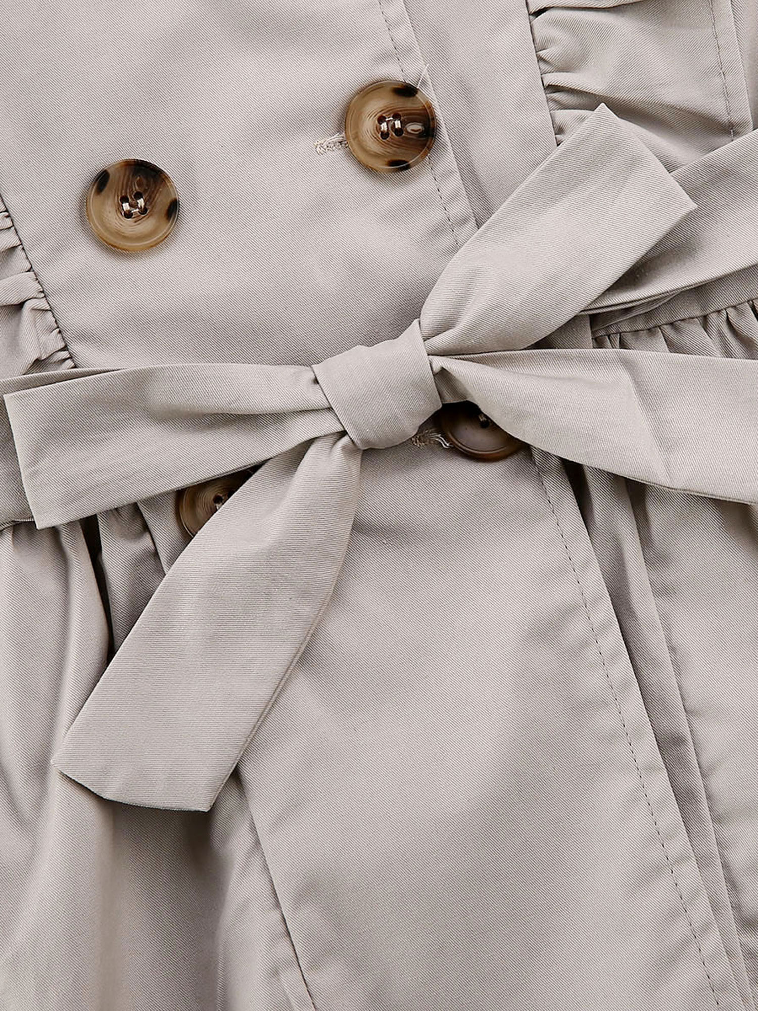Xingqing Toddler Baby Girl Trench Coat Casual Ruffle Jacket Windbreaker Outerwear - image 5 of 6
