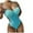 Blue, variant on Women's One Piece Swimsuit Sexy Cut Out Bathing Suits Women High Cut Monokini Swimwear Trendy Swimming Suit