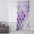 thumbnail image 3 of Purple Morocco Semi Sheer Curtains Drapes for Living Room, Bedroom, French Doors Window 96 Inches Long, Rustic Country Smear Street Mottled Art Rod Pocket Chiffon Curtain Drapery Voile Drape Panel, 3 of 6