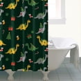 thumbnail image 4 of Dark Green Dinosaurs Christmas Pattern Shower Curtain 72"x84" ,Bathroom Decorative Shower Curtains Set with 12 Hooks,Modern Waterproof Washable Shower Curtain, 4 of 6
