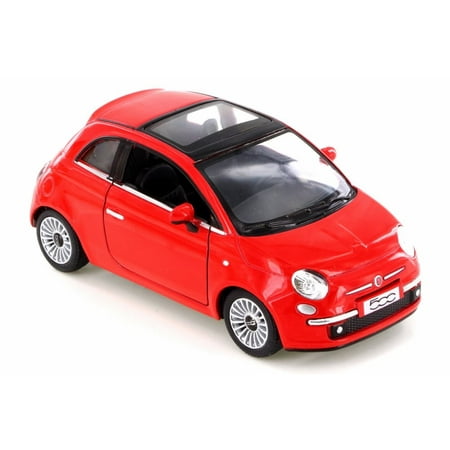 Fiat 500, Red - Kinsmart 5345D - 1/28 Scale Diecast Model Toy Car (Brand New but NO BOX)