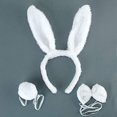 thumbnail image 3 of Bunny Rabbit Costume Set,Ears Headband Bow Ties Tail Set,Halloween Costume Assesories, White, 3 of 6