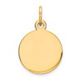 thumbnail image 1 of Breloque Disque Rond en Or Jaune 14K, 1 of 2