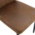thumbnail image 2 of TesNus Dining Chairs Set of 4, 37 Inch, Brown Fabric Upholstery, Black Metal Legs, Shell Pattern Backrest for Dining Room Kitchen, 2 of 8