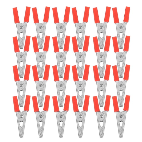 Phenofice 24Pcs Battery Clamps with Strong Spring Force and Insulated Sleeve for Home Use