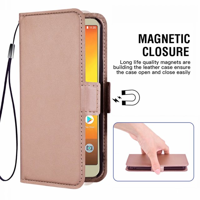 Case for Motorola Moto E5 Play - Mobile Phone Case with Magnetic Closure, Stand Function And Card Slot, Case Cover Protective Cover Pouch Book Folding Style Pink
