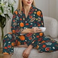 thumbnail image 5 of KLL Autumn with Pumpkins Print Women's Long Sleeve Pajamas with Pants Sleepwear Loungewear 2 Set-XX-Large, 5 of 7