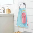 thumbnail image 3 of Yayeee 2 Pack Hand Towels for Bathroom 100% Cotton 16" x 28" Soft Absorbent Kitchen Towel, Pink Beach Toys Pattern, 3 of 7