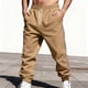 thumbnail image 1 of Ceisia Men Solid Color Loose Casual Pants Elastic Waist Drawstring Sports Gift Work Trousers, 1 of 9