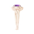 thumbnail image 3 of ANGARA Natural 1.15 Ct. Amethyst with Diamond Halo Engagement Ring in 14K Rose Gold for Women (Ring Size: 3.5), 3 of 9