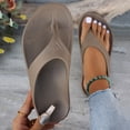 thumbnail image 3 of Rokment Ortho Flip Flops for Women Lightweight Waterproof Bathroom Shower Slippers Beach Summer Swim Pool Non Slip Walking Slip on Slides Water Sandals Khaki Size 7, 3 of 7