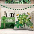 thumbnail image 3 of St. Patrick''s Day Decorative Throw Pillow Covers 16 x 16 Set of 4, Lucky Charm Blessed Shamrock Clover Outdoor Pillowcase, Gold Coins Mason Jar Kiss Me I''m Irish Cushion Case Home Decor, 3 of 5