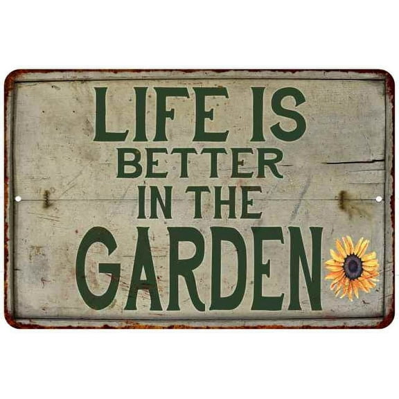 Garden Life Vintage Look Garden Chic 8x12 Metal Sign 208120020030