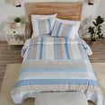 thumbnail image 4 of Great Bay Home Intricate Patchwork Design Reversible Reversible Quilt Set With Shams  (Twin, Blue / Taupe), 4 of 7