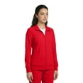 thumbnail image 4 of Natural Uniforms Women’s Zip-Front Warm-Up Jacket – 4-Way Stretch, Moisture-Wicking, Contemporary Fit–Medical Scrubs Jacket (Red, 3X-Large), 4 of 7