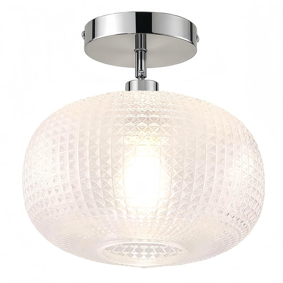 Semi Flush Mount Ceiling Light Fixture,Hallway Light Fixture,Globe Glass Ceiling Light,Vintage Light Fixtures,Bathroom Light Fixture,Hanging Light for Porch Bedroom Entryway Kitchen