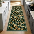 thumbnail image 3 of ZACOO 2'x6' Area Rug, Machine Washable Ultra Thin Non‑Slip Floral Botanical Carpet for Hallway Entryway Kitchen, Yellow‑Green, 3 of 9