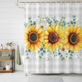 thumbnail image 2 of Shower Curtain Sunflower Bathroom Curtains with Hooks, Waterproof Fabric Eucalyptus Leaf Grey Buffalo Plaid Bath Shower Curtains Set for Bathroom Bathtubs Decor 36x72 Inch, 2 of 9
