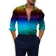 thumbnail image 1 of Camisas Para Hombre Manga Corta Trend Easy To With Solapa Print Colorful Camisa de manga larga para hombre (Blue, M), 1 of 4