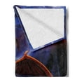 thumbnail image 2 of Dragon Soft Flannel Fleece Throw Blanket, Fantasy Scene Animal Knight Against Cosmos Galaxy Planetary Space Background, Cozy Plush for Indoor and Outdoor Use, 50" x 70", Blue Cinnamon, by Ambesonne, 2 of 5