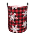 thumbnail image 1 of Fotbe Snowflakes On A Buffalo Plaid Cesto de Ropa con Asas, Cesto Impermeable de Gran Capacidad, Bolsa de Lavado para Dormitorio, Cesto de Ropa con Ruedas y Asas-Small, 1 of 6