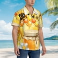 thumbnail image 2 of Lsque Honey Bee pattern Hawaiian Shirt for Men, Unisex Summer Beach Casual Short Sleeve Button Down Shirts-Large, 2 of 9