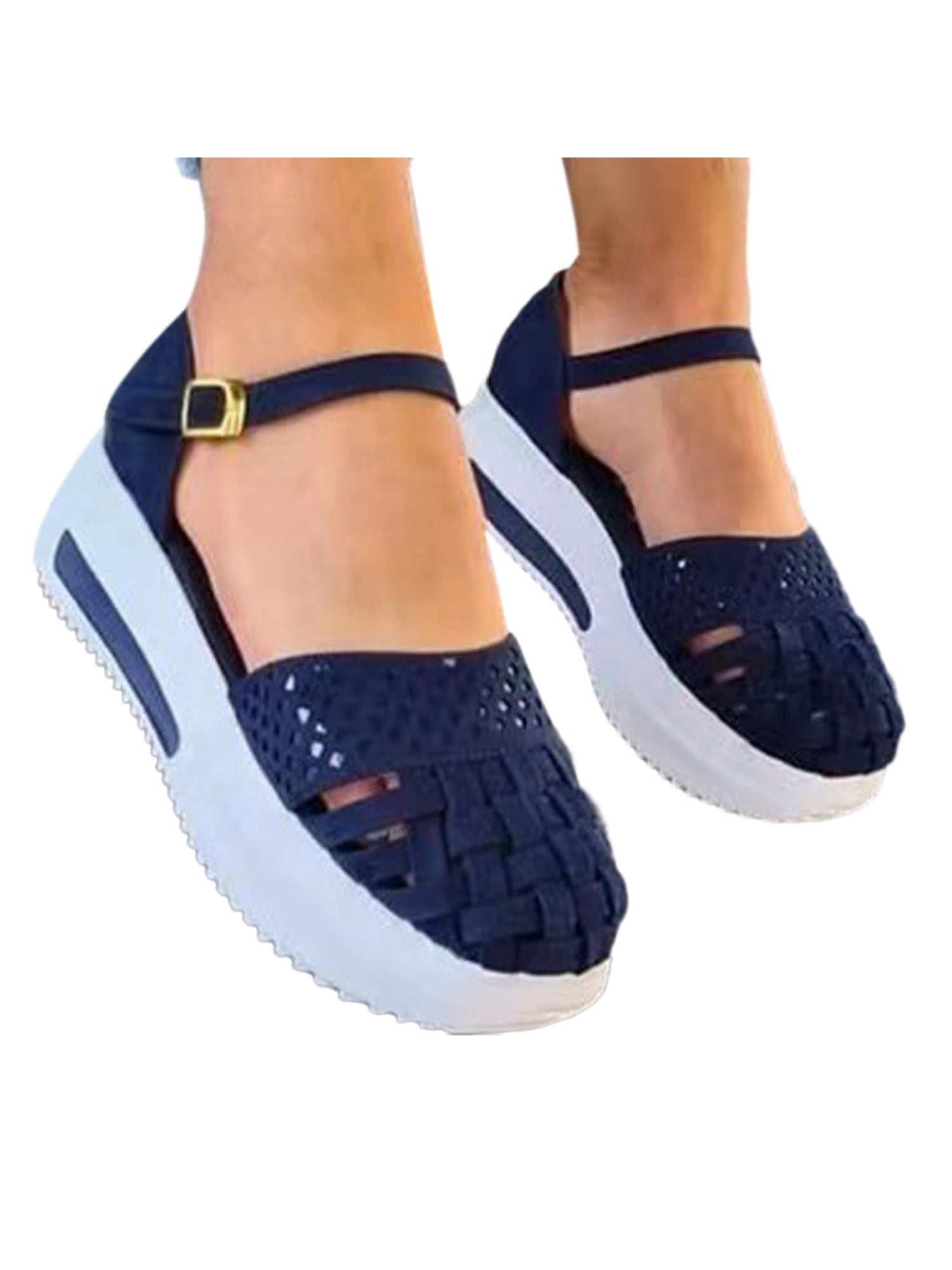 Ladies MARY navy wedge slippers by FOUR SEASONS Retail £9.99 