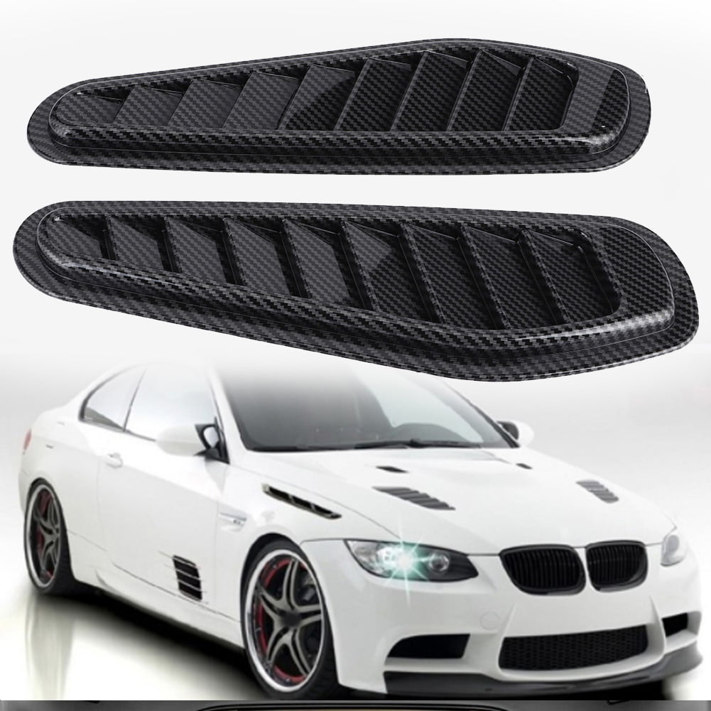 Carbon Fiber Look Car Decorative Air Intake Flow Hood Bonnet Scoop Vent Cover