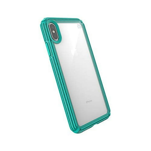 Speck Presidio V-Grip Case for iPhone Xs Max - Clear/Caribbean Blue