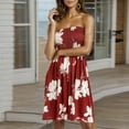 thumbnail image 4 of LOVZFMLL Robes pour Femmes Style Bohème à Imprimé Floral Robes de Plage Sans Bretelles, 4 of 9