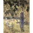 thumbnail image 2 of Gauguin, Paul 12x14 Black Ornate Wood Framed with Double Matting Museum Art Print Titled - Man Gathering Fruit Cuisine, 2 of 4