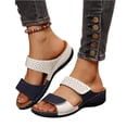 thumbnail image 3 of Domuza Womens Low Wedge Sandals Shoes Comfortable Platform Slides Adjustable Straps 2026 Summer Beach Dressy Slipper Outdoor Black 5.5（EU-36）, 3 of 4