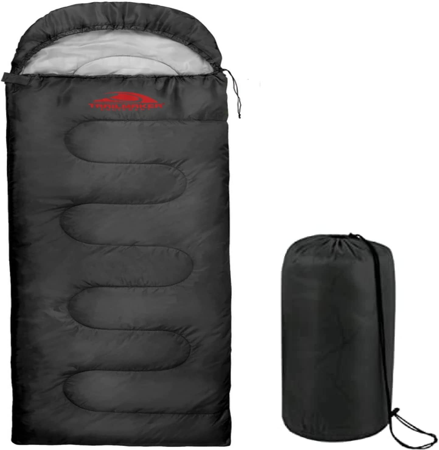 10 Pack Bulk Wholesale of Cold Weather Hooded Sleeping Bags for Adults, Kids, Homeless, Camping, Indoors, Outdoors - 10 Count Hooded Sleeping Bags in Black 71"L x 30"W