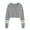 Gray, variant on Stripe Sleeve Girls Short Hoodies Casual Kid Child Hooded Crop Tops