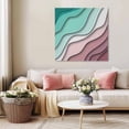 thumbnail image 5 of Green Ombre Wall Art Painting on Canvas, Modern Geometric Abstract Dark Red Cream Canvas Art Home Prints Wall Art Framed Modern Artwork for Living Room Bedroom Wall Decor 16x16in, 5 of 9