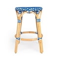 thumbnail image 5 of Butler Tobias Blue & White Rattan Counter Stool, 5 of 9