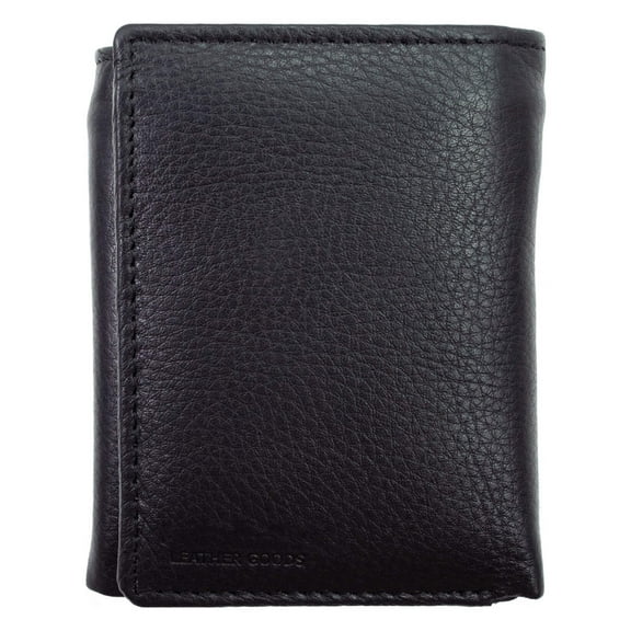RFID Blocking Genuine Leather Men's Trifold Wallet Flap Top Premium Cowhide