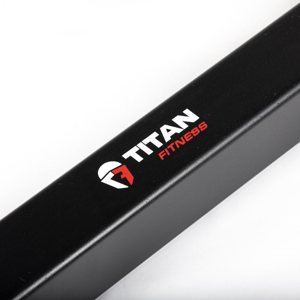 Titan Fitness Square Grip Stud Bar, 3" Fat Grip Strength Training, 46 LB Bar, Fits Olympic Sized Weight Plates, Perform Pulls, Deadlifts, Thick Bar Training and Muscle Endurance