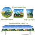 thumbnail image 3 of Decoración de fiesta de cumpleaños para niños, Tractor de granja verde, vehículo excavadora, placa desechable, Pancarta, globos, suministros para Baby Shower, 3 of 5