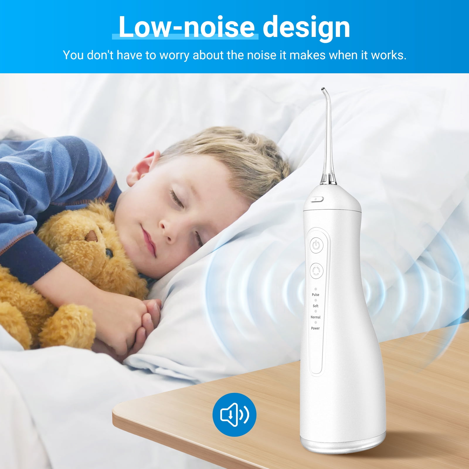 Betterchoi Water Flosser for Teeth, Portable Cordless Water Dental Flosser Teeth Pick – 4 Cleaning Modes, 1800 Pulses, 300ML Tank, IPX7 Waterproof, White