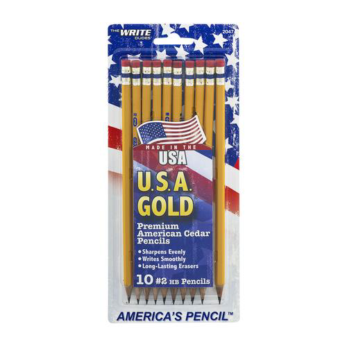 Board Dudes 2 Presharpened USA Gold Pencils