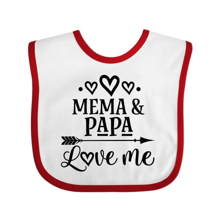 

Inktastic Mema and Papa Love Me Gift Baby Girl Bib