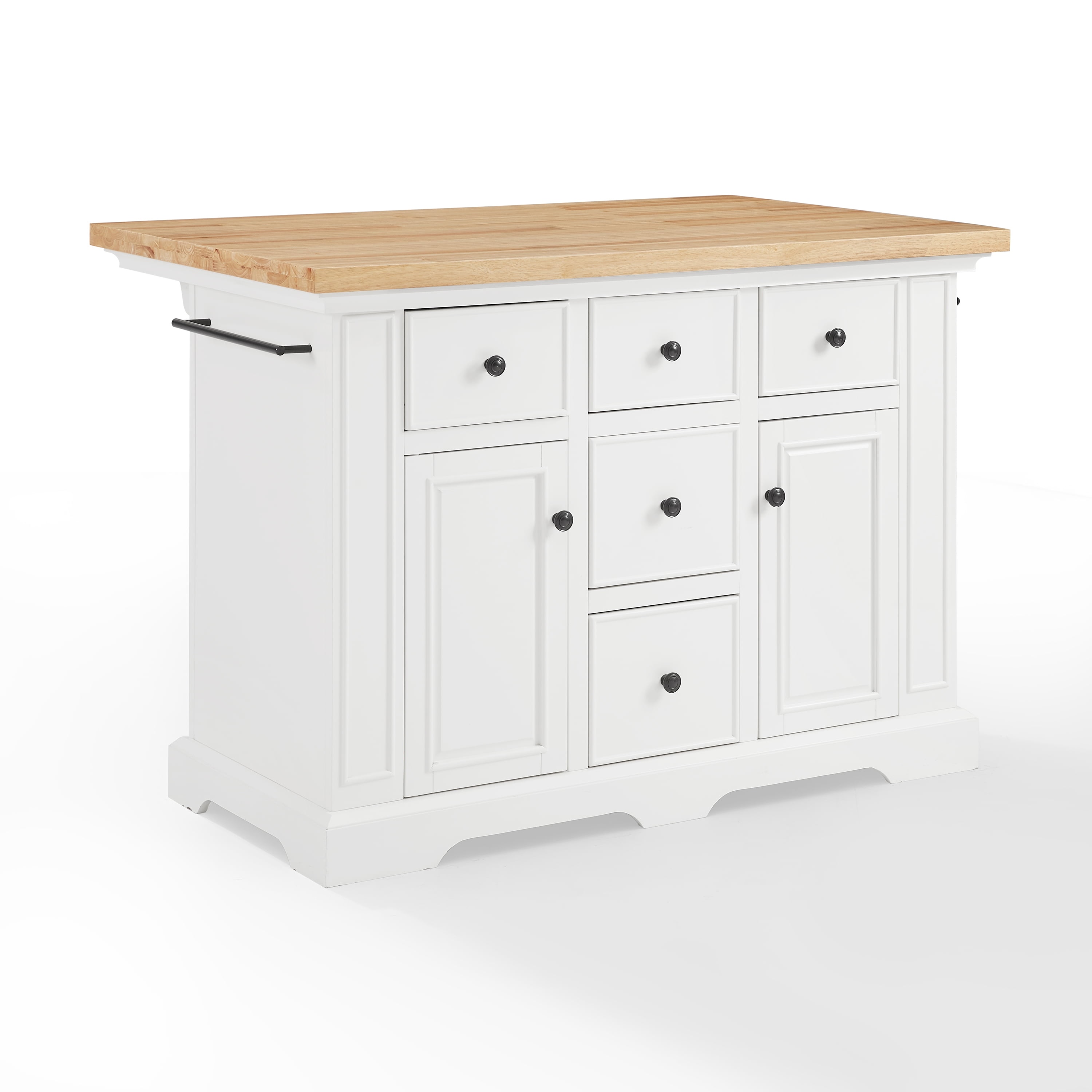 Crosley Furniture Julia Wood Top Kitchen Island White/Natural