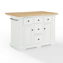 Crosley Furniture Julia Wood Top Kitchen Island White/Natural
