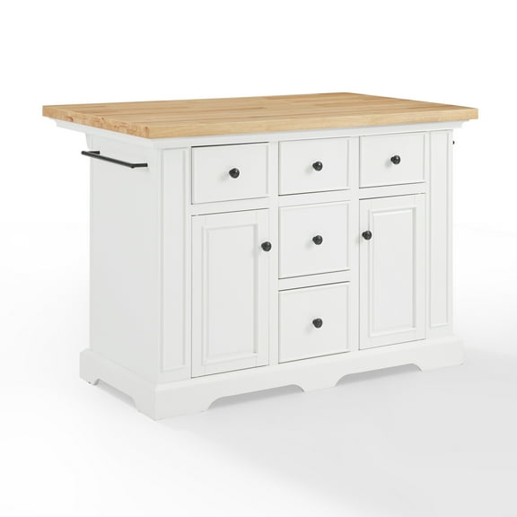 Crosley Furniture Julia Wood Top Kitchen Island White/Natural