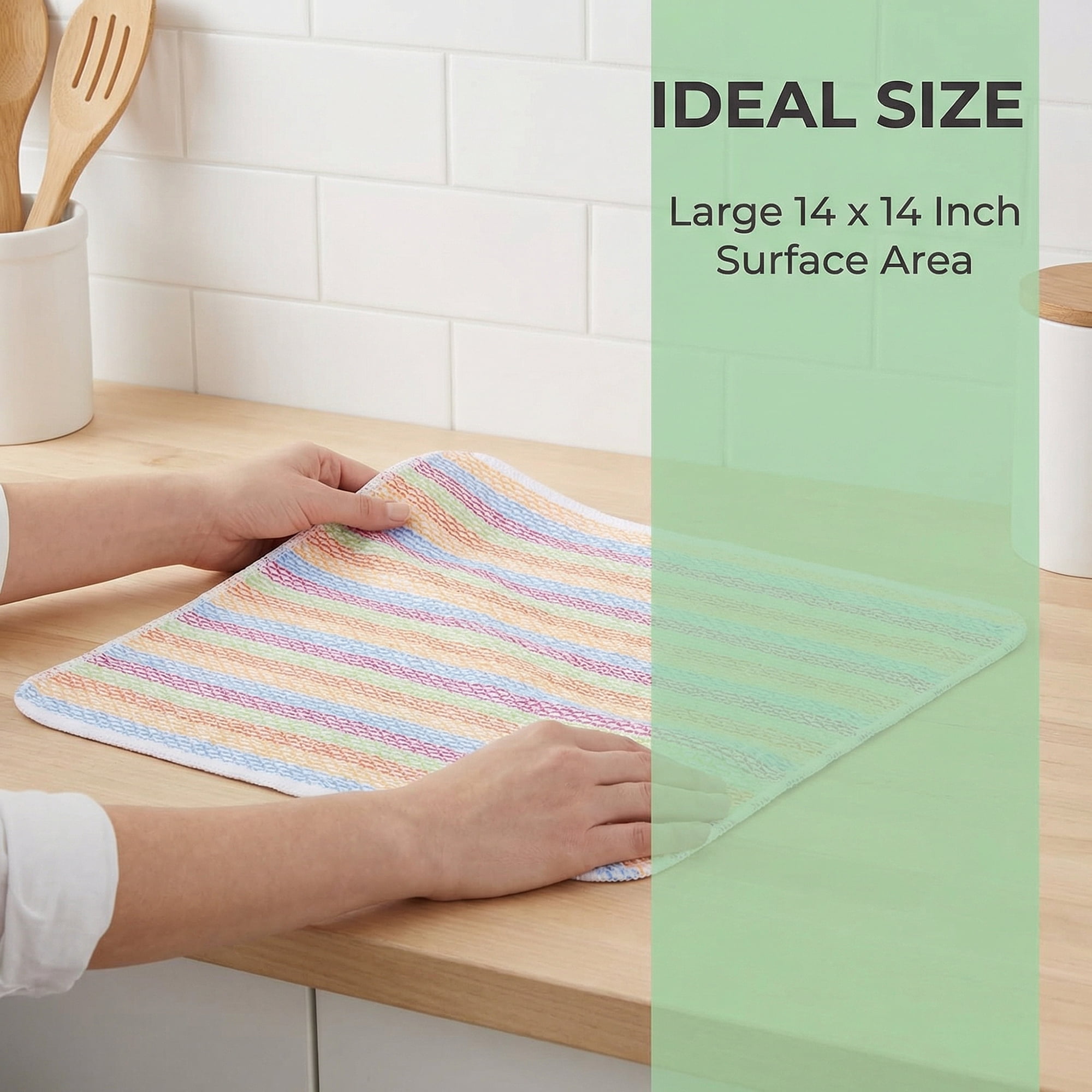 Unique Bargains 6 Pack Cotton Striped Cloths Red Blue Yellow 14" x 14"